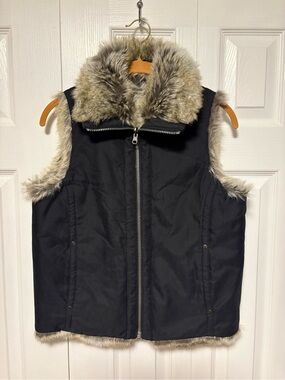 Weatherproof Faux Fur / Black Reversible Vest